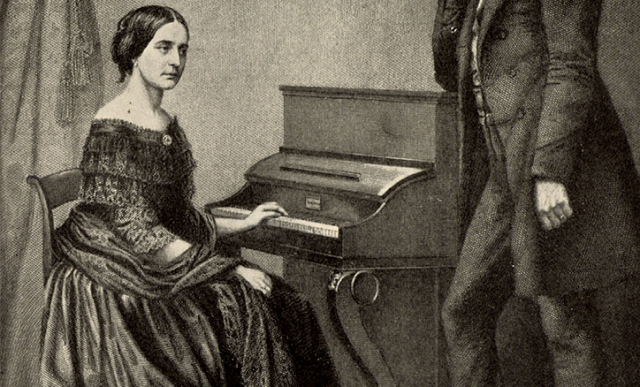 Clara Schumann am Klavier
