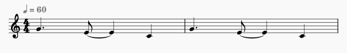 Notenbeispiel mit punktierter Viertelnote