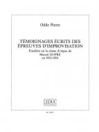 Temoignages Ecrits Des Epreuves Improvisation Classe Dupre (1953/54) 