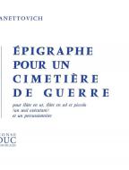 Épigraphe pour un Cimetière de Guerre 