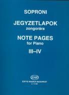 Note Pages for piano Iii-iv 