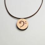 Halskette Bassschlüssel Ahorn/Walnuss 