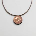 Halskette Bassschlüssel Walnuss/Ahorn 