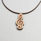 Halskette Violinschlüssel Ahorn/Walnuss 