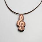 Halskette Violinschlüssel Walnuss/Ahorn 