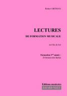 Lectures de formation musicale 1 - Chant clé de sol 