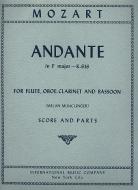 Andante in F major, K. 616 for Flute, Oboe, Clarinet & Bassoon 