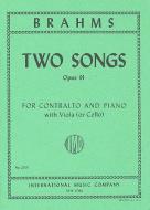 Two Songs, Op. 91 For Contralto 