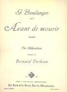 Avant de mourir op. 17 