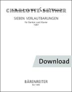 Sieben Verlautbarungen für Bariton und Klavier Download
