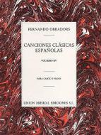 Obradors Canciones Clasicas Espanolas Vol. 4 Voice/Piano 