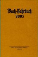 Bach-Jahrbuch 89. Jahrgang (2003) 