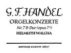 Orgel-Konzert Nr. 7 B-Dur op. 7/1 HWV 306 Standard