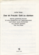 Das ist Freude, Gott zu danken 