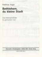 Bethlehem, du kleine Stadt 