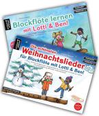 Blockflöte lernen mit Lotti & Ben! + Die schönsten Weihnachtslieder für Blockflöte (im Set) 