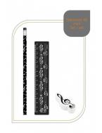 Stationery kit mini: sheet music black 