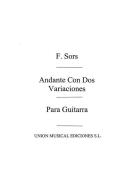 Andante Con Dos Variaciones (R Sainz De La Maza) For Guitar 