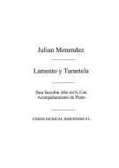Lamento Y Tarantela for Alto Sax 