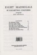 8 Madrigals By Elizabethan Composers 