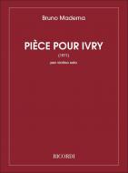 Piece pour Ivry (1971) Per Violino Solo 