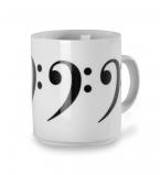 Tasse Motiv 'Bassschlüssel' (Henkelbecher) (6 Stück) 