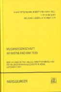 Musikwissenschaft im Rheinland um 1930 