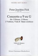 Concerto a 9 ex G für für 2 Hörner, 2 Oboen, 2 Violinen, Viola & Basso continuo (1730) (Erstdruck) 