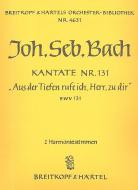 Kantate Nr. 131 "Aus der Tiefen rufe ich, Herr, zu dir (Out of darkness call I, Lord, to Thee)" für Soli (SATB), gemischten Chor (SATB) und Orchester 