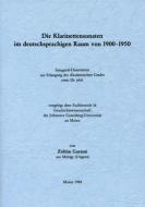 Die Klarinettensonaten im deutschsprachigen Raum von 1900-1950 