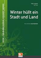 Winter hüllt ein Stadt und Land 
