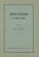 Briefe Busonis an Hans Huber 