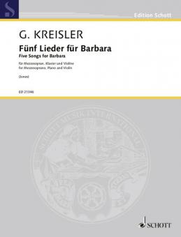 Fünf Lieder für Barbara von Georg Kreisler 