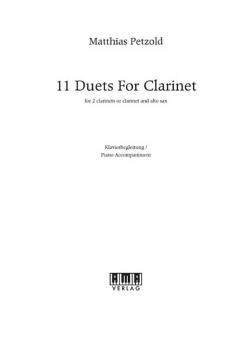 11 Duets for Clarinet von Matthias Petzold für 2 Klarinetten oder Klarinette und Altsaxophon - Klaviergebleitung im Alle Noten Shop kaufen (Einzelstimme)