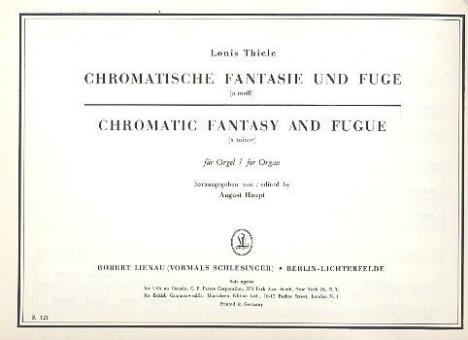 Chromatische Fantasie und Fuge a-Moll 
