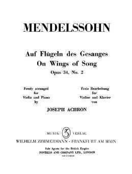 Auf Flügeln des Gesanges op. 34,2 