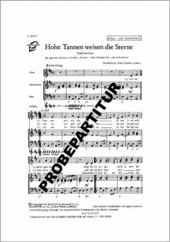 Hohe Tannen weisen die Sterne 