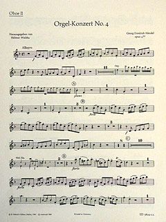 Orgel-Konzert Nr. 4 F-Dur op. 4/4 HWV 292 Download