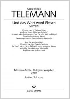 Und das Wort ward Fleisch TVWV1:1431 