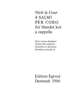 4 Salmi Per Coro 