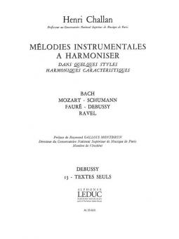 Melodies Instrumentales à Harmoniser Vol. 13: Debussy 