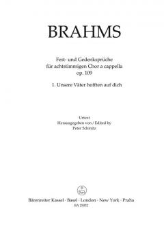 Unsere Väter hofften auf dich op. 109,1 