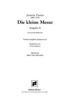 Die kleine Messe - Ausgabe A für Dreigesang 