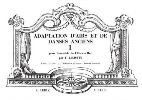 Adaptation Airs Danses Anciens Vol. 1 