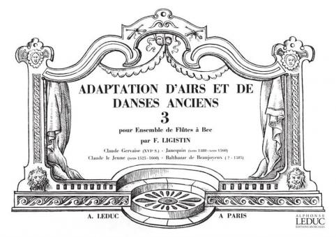 Adaptation Airs Danses Anciens Vol. 3 