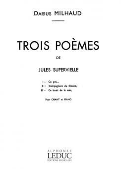 3 Poemes de Supervielle 