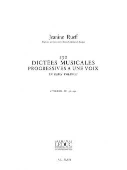 250 Dictees Musicales Progressives A Une Voix Vol.2 