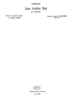 Aus tiefer Not (De Profundis) 