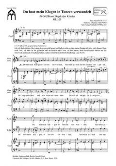 Du hast mein Klagen in Tanzen verwandelt 