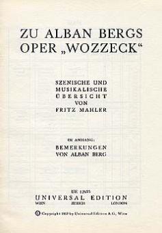 Zu Alban Bergs Oper 'Wozzeck' 